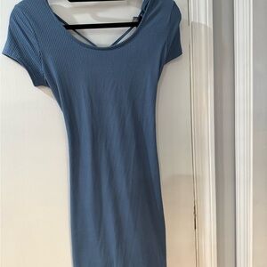 Rue21 Sky Blue Ribbed Dress with Tie Back